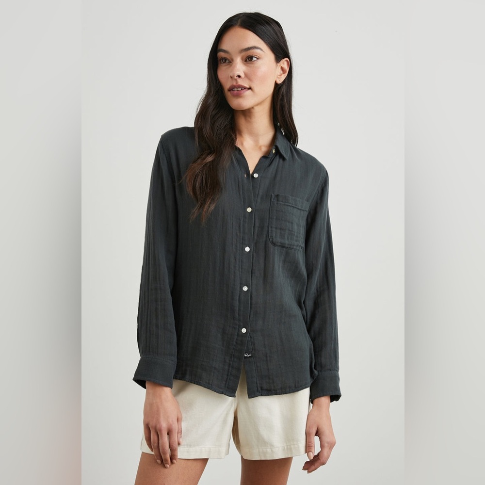 NWT Rails Ellis Organic Cotton Gauze Button-Down Shirt Size S